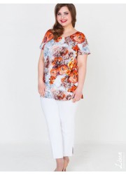 Блуза Вдохновение (ТД Лина) оранж-цветы
